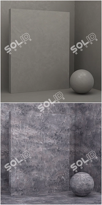 Seamless Stone and Plaster Set 3D model image 3