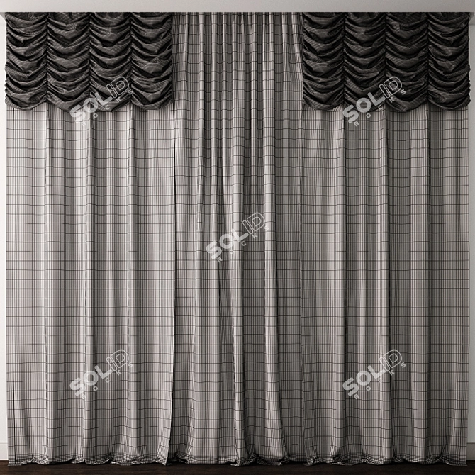 Elegant Curtain Model Set 3D model image 3