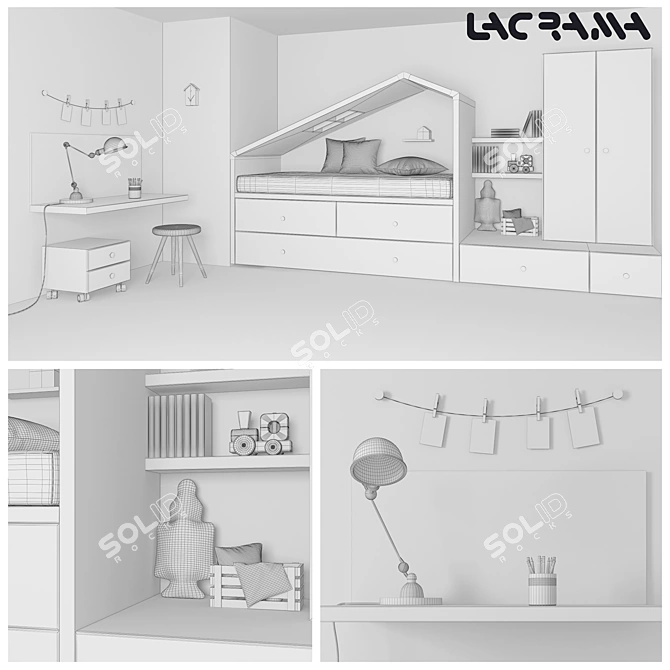 Lagrama Children's Bremen Bedroom Set 3D model image 2