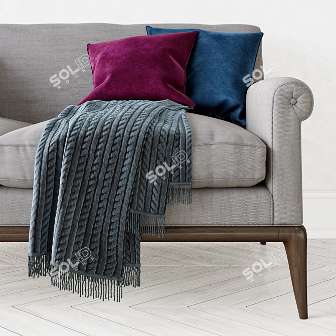 Modern Upholstered Sofa No. 2600 3D model image 2
