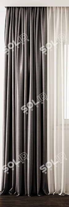 Elegance Embodied: Detailed Curtain Model 3D model image 2