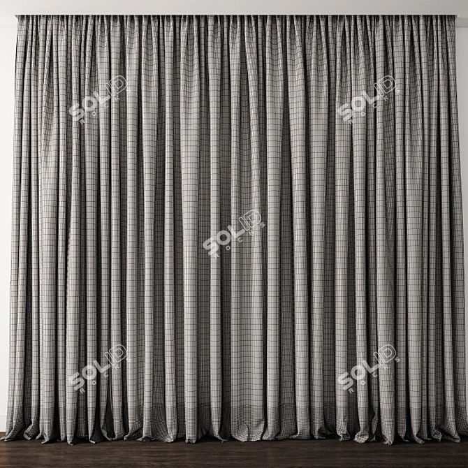 Elegance Embodied: Detailed Curtain Model 3D model image 3