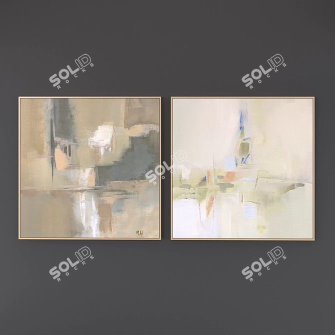 Abstract Set of 6 Pictures | Modern Decor 3D model image 1