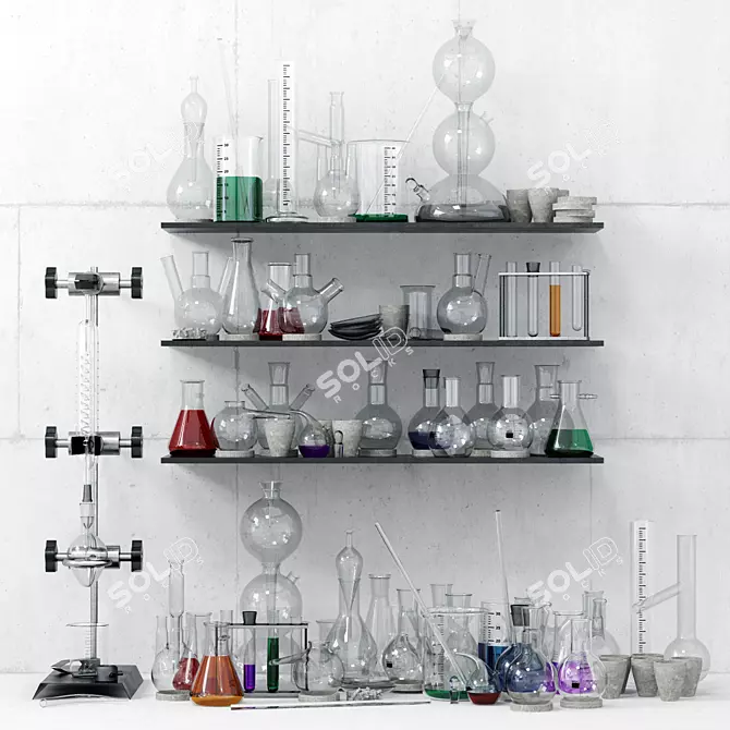 Laboratoria Labware Set 3D model image 1