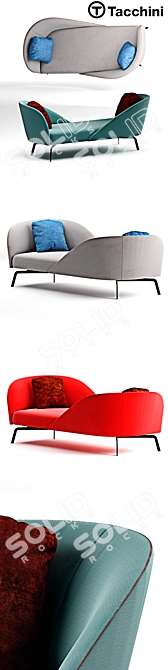 Stylish Set of 3 Sofas 3D model image 2