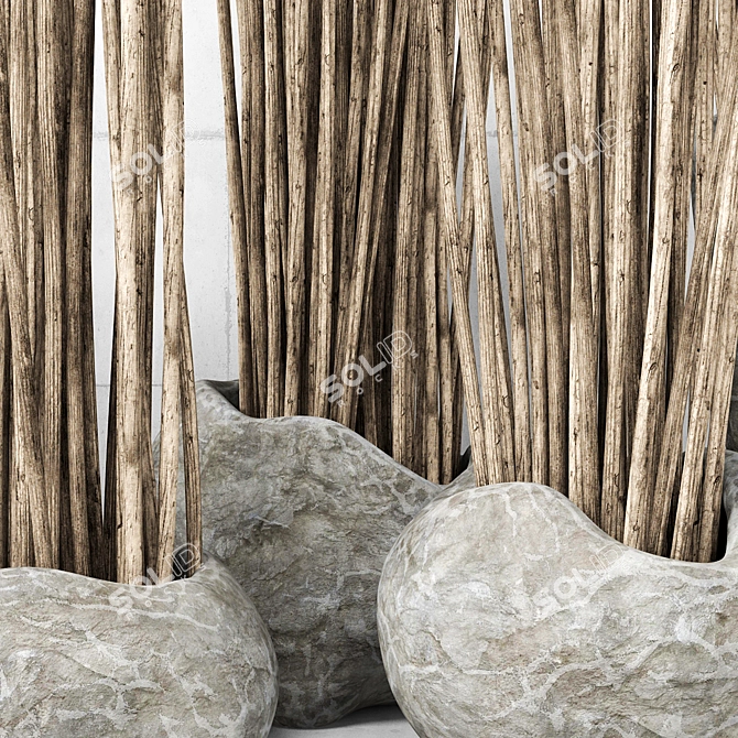 Stone-inspired Homeware: Dishes & Vases 3D model image 2