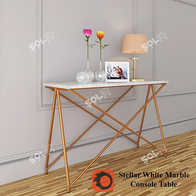 Stellar Marble Console: Elegant & Modern 3D model image 3