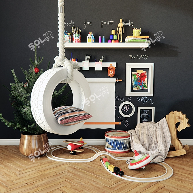 Playful Paradise: Children's Room Decor 3D model image 1