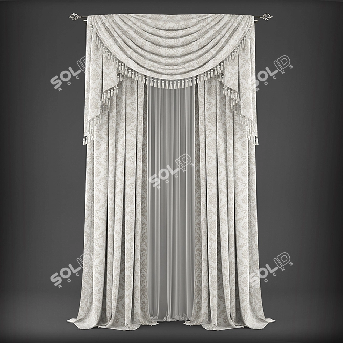 Classic Style Curtains 3D model image 1