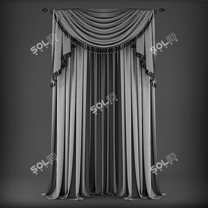 Classic Style Curtains 3D model image 2