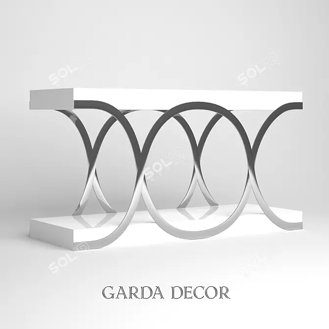 Modern White Console Table 3D model image 1