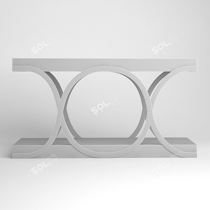 Modern White Console Table 3D model image 2