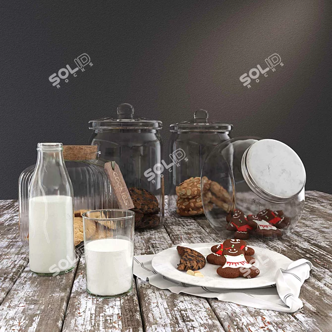 Delicious Cookies & Cozy Jars 3D model image 1