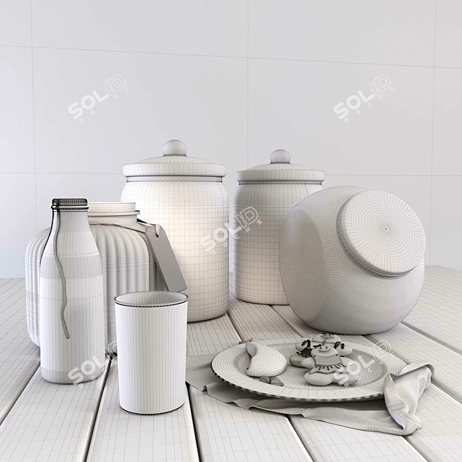 Delicious Cookies & Cozy Jars 3D model image 3