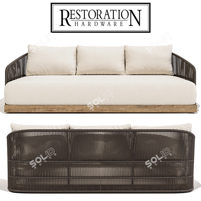 Restoration Hardware Havana Sofa 84'': Luxurious Comfort for Your Living Room 3D model image 1