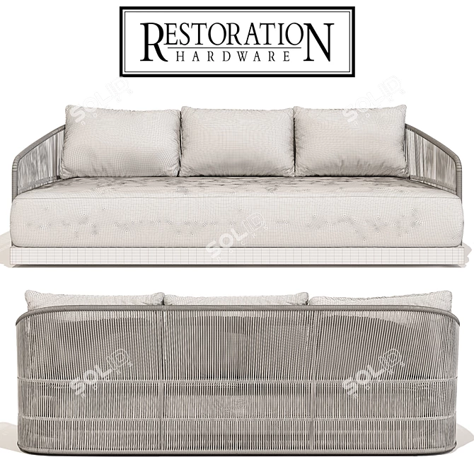 Restoration Hardware Havana Sofa 84'': Luxurious Comfort for Your Living Room 3D model image 2