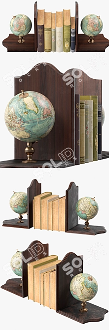 Global Voyage Bookends 3D model image 2