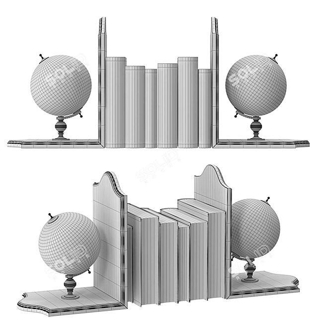 Global Voyage Bookends 3D model image 3