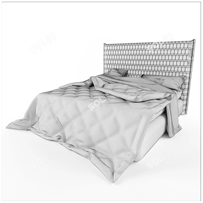 Italian Modern Bed by Alf Da Fre 3D model image 2
