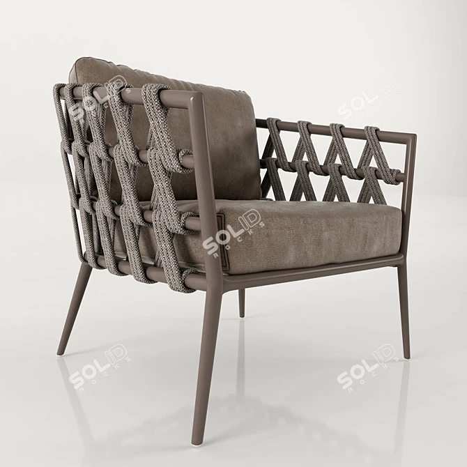 Wellington Rope Club Chair 3D model image 1