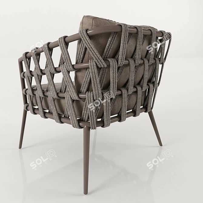 Wellington Rope Club Chair 3D model image 2