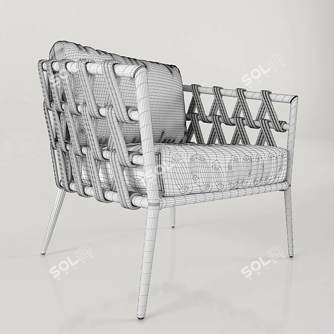 Wellington Rope Club Chair 3D model image 3