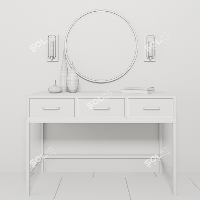 Elegant Lisbeth Console Table Set 3D model image 3