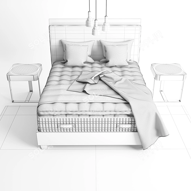 Elegant Saint Germain Headboard 3D model image 3