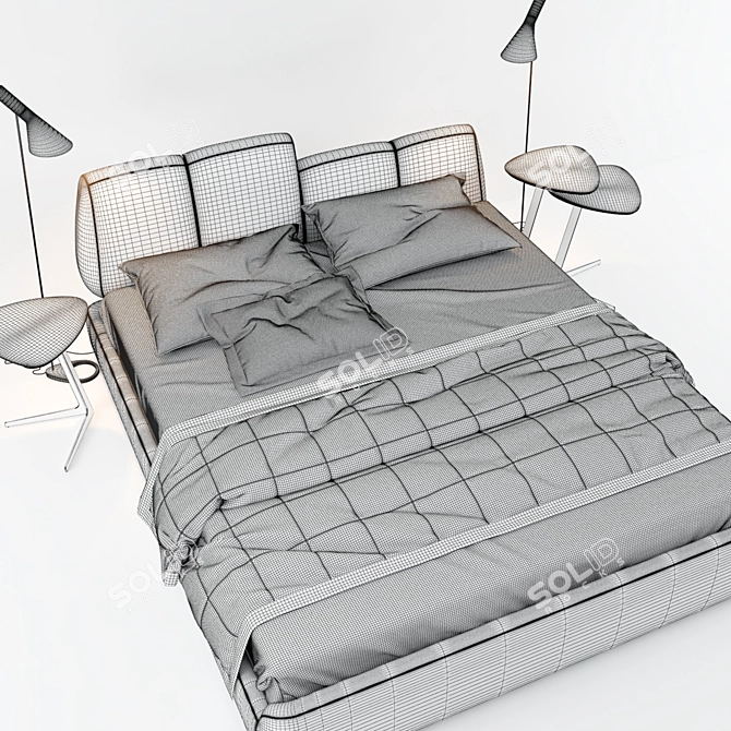 Elegant Tonincasa Bed 3D model image 3