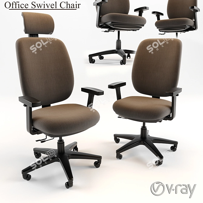 ErgoFlex Swivel Office Chair 3D model image 1