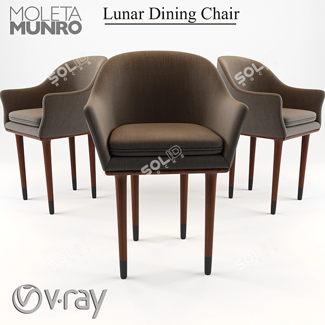 Lunar Ergonomic Dining Chair 3D model image 1