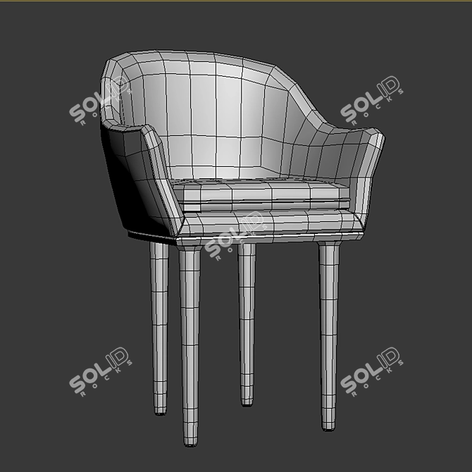 Lunar Ergonomic Dining Chair 3D model image 2