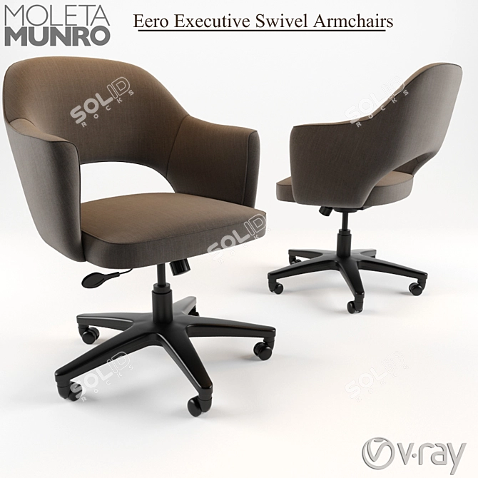 Elegant Eero Saarinen Swivel Chairs 3D model image 1