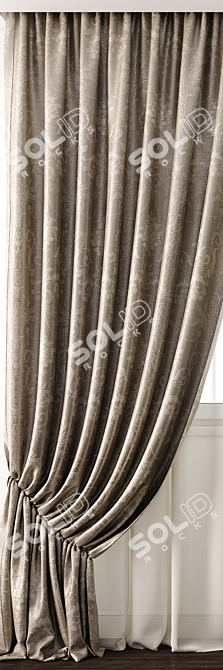 Elegant Curtain Model for 3D 3D model image 2