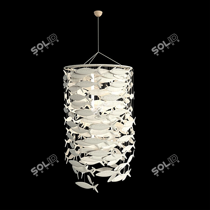 Oceanic Shoal Fish Pendant 3D model image 1