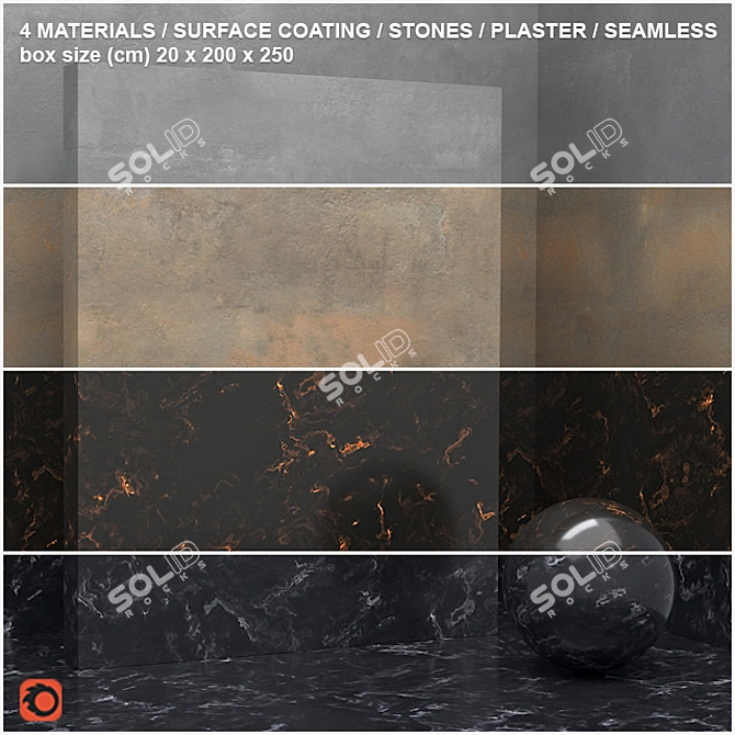 4 Seamless Materials - Stone, Plaster - Set 15 3D model image 1