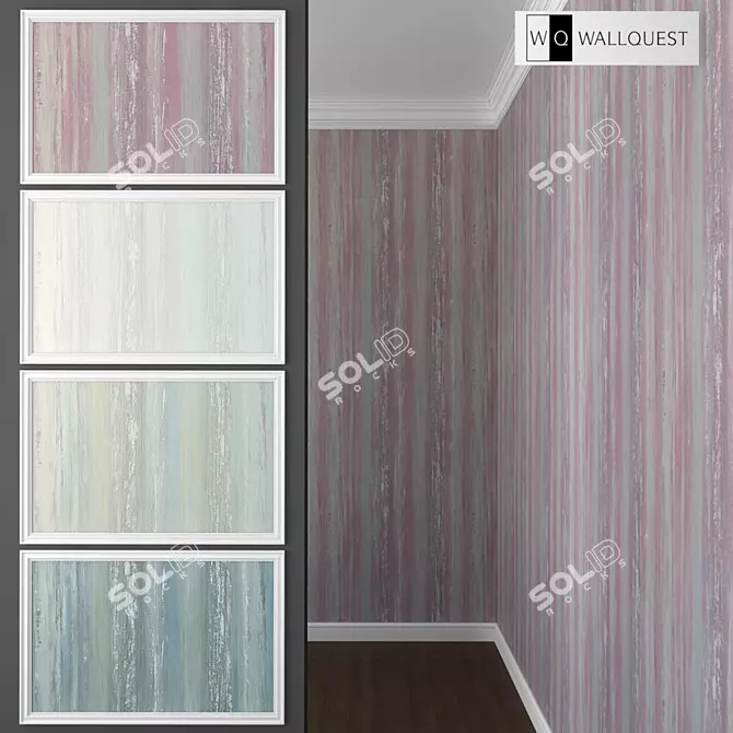 Abstract Stripe Wallpaper by Wallquest 3D model image 1