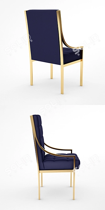 Bassett Blue Velvet Dining Chairs 3D model image 2