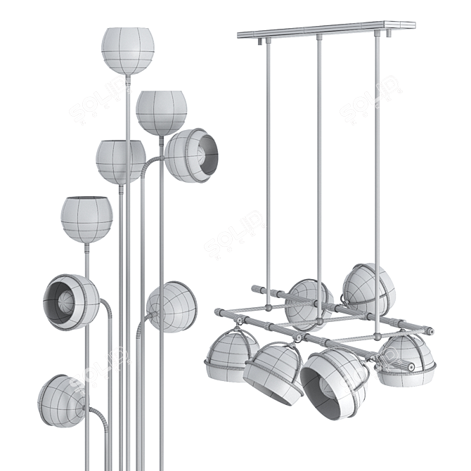 Elegant BLACK WIDOW II Lighting Set 3D model image 3