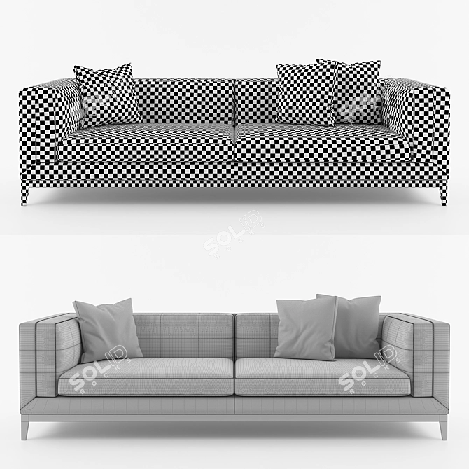 Cozy Contemporary Sofa 3D model image 2