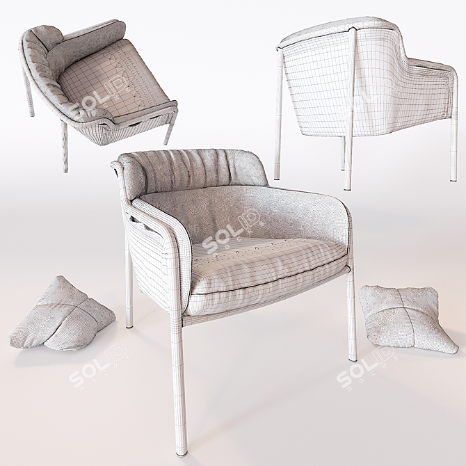 Modern Haddoc Lounge Chair 3D model image 2