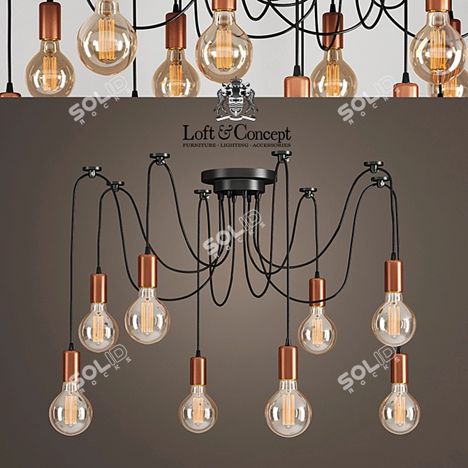 Webbed Elegance Pendant Light 3D model image 1