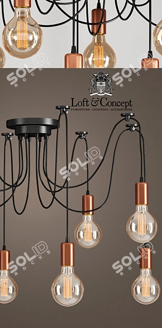 Webbed Elegance Pendant Light 3D model image 2