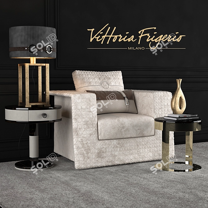 Elegant Appiani Armchair Set 3D model image 1