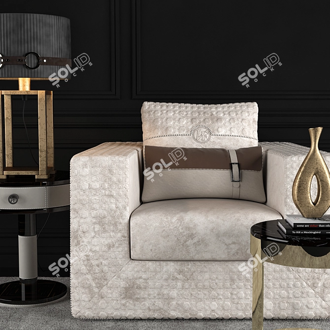 Elegant Appiani Armchair Set 3D model image 2