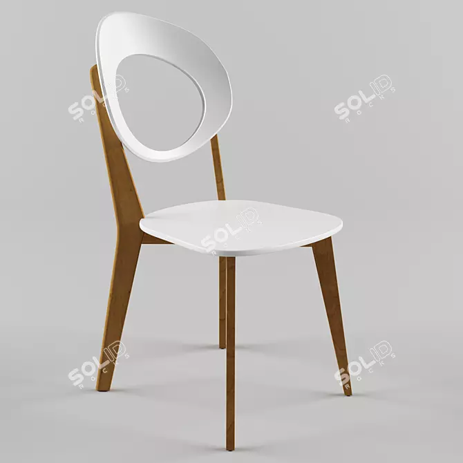 Eagle Melody T White: Stylish and Sturdy Designer Chair 3D model image 1