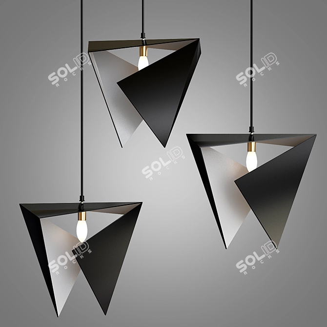 Origami Illumination: Sculptural Light Fixture 3D model image 1
