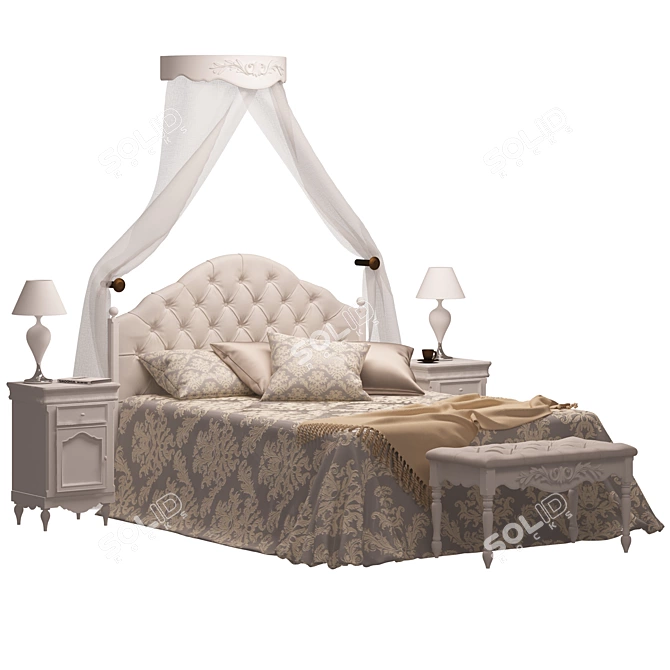 Elegant Bianca Ferrari Bed Set 3D model image 1