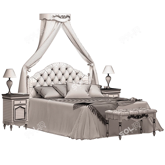 Elegant Bianca Ferrari Bed Set 3D model image 2