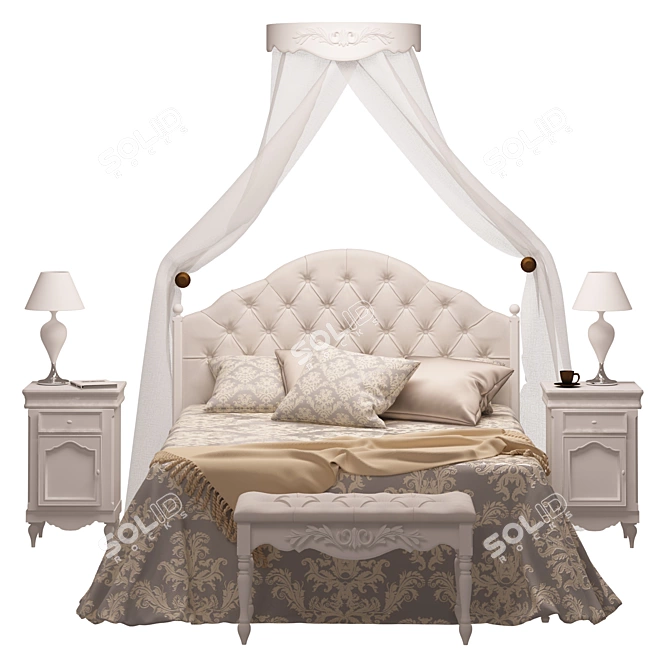 Elegant Bianca Ferrari Bed Set 3D model image 3